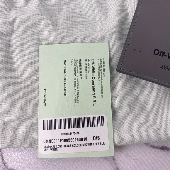 Off White Leather Badge Holder - Picture 2 of 4